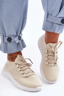 Klasyczne Damskie Buty Sportowe Jasnobeżowe Nikilla