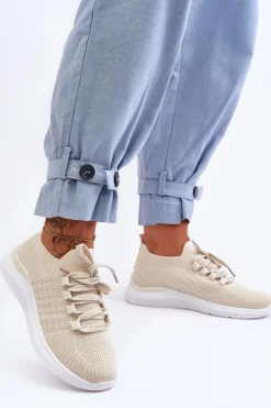 Klasyczne Damskie Buty Sportowe Jasnobeżowe Nikilla