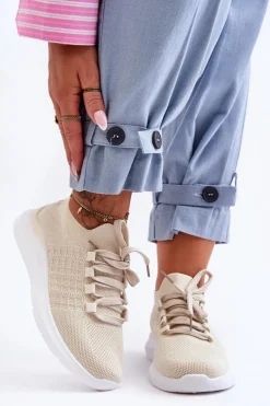 Klasyczne Damskie Buty Sportowe Jasnobeżowe Nikilla