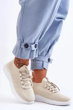 Klasyczne Damskie Buty Sportowe Jasnobeżowe Nikilla