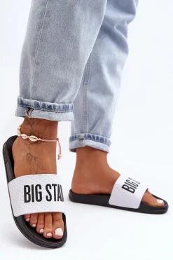 Klasyczne Damskie Klapki Big Star MM274713 Biało-Czarne