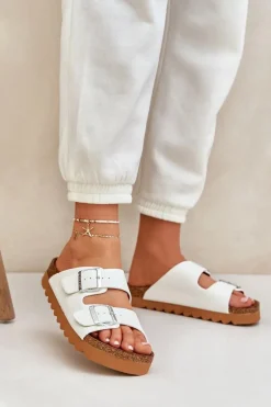 Klasyczne Damskie Klapki Big Star LL274480 Białe