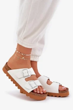 Klasyczne Damskie Klapki Big Star LL274480 Białe