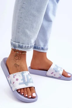 Klasyczne Damskie Klapki Niebieskie Jomix