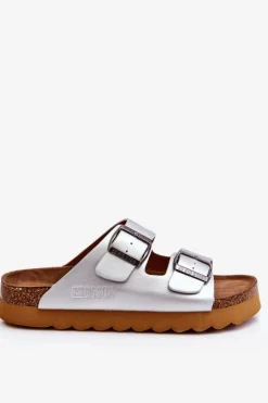 Klasyczne Damskie Klapki Big Star LL274476 Srebrne