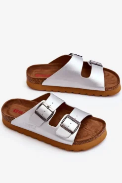 Klasyczne Damskie Klapki Big Star LL274476 Srebrne