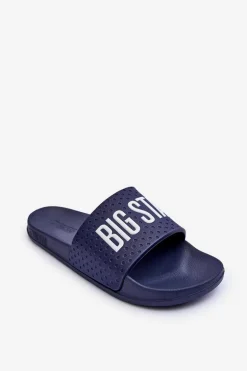 Klasyczne Damskie Klapki Big Star MM274714 Granatowe