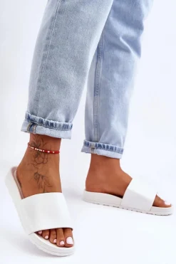 Klasyczne Damskie Klapki Białe Rolien