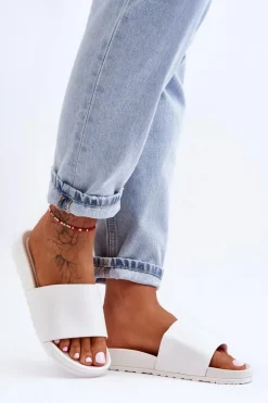 Klasyczne Damskie Klapki Białe Rolien