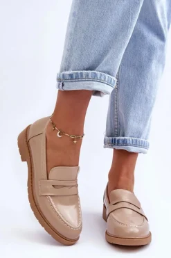 Klasyczne Damskie Mokasyny Beżowe Faradays