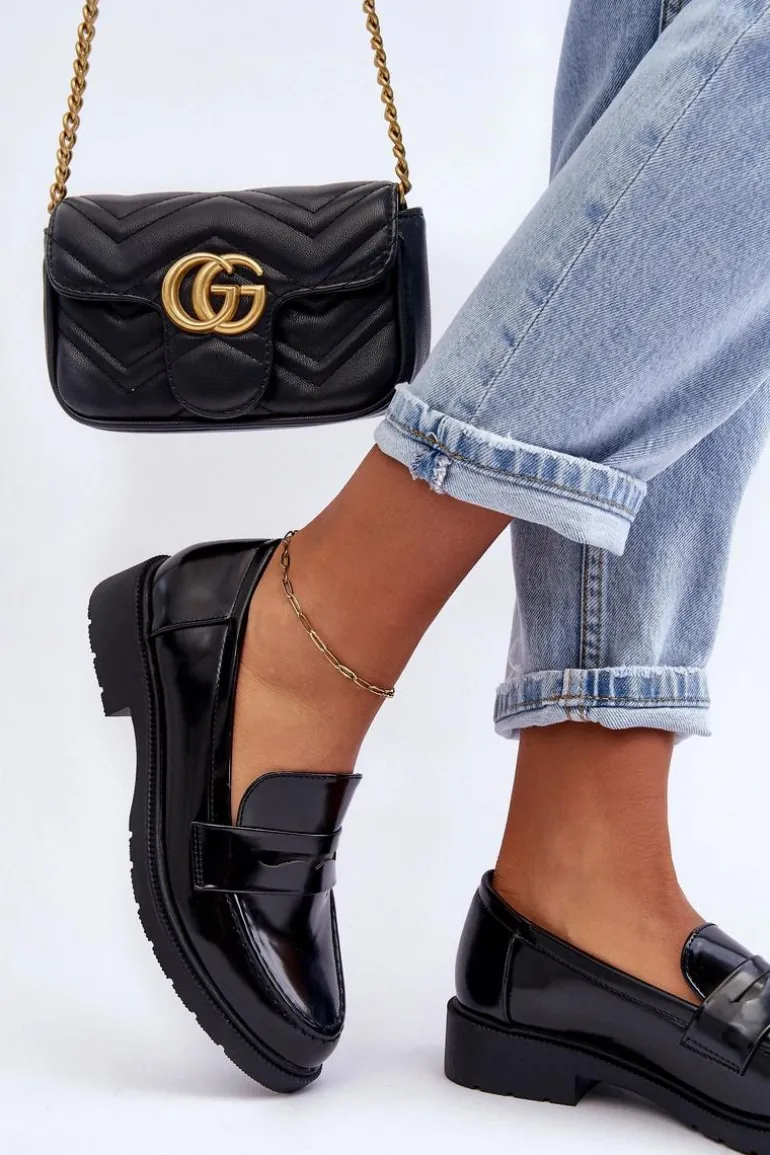 Klasyczne Damskie Mokasyny Czarne Faradays