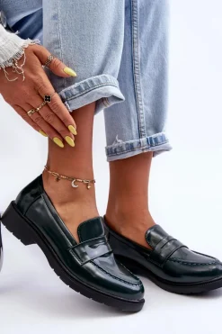 Klasyczne Damskie Mokasyny Zielone Faradays