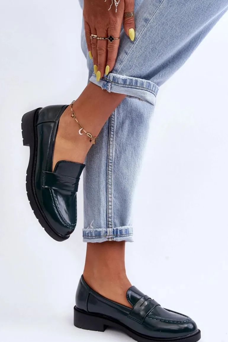 Klasyczne Damskie Mokasyny Zielone Faradays