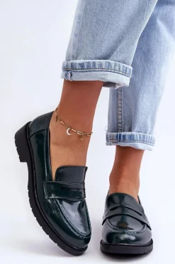 Klasyczne Damskie Mokasyny Zielone Faradays