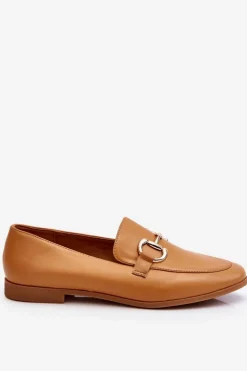 Klasyczne Damskie Mokasyny Z Ozdobą Camel Jamie