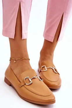 Klasyczne Damskie Mokasyny Z Ozdobą Camel Jamie