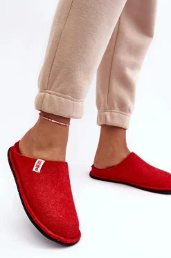 Klasyczne Damskie Papcie Big Star KK276012 Czerwone