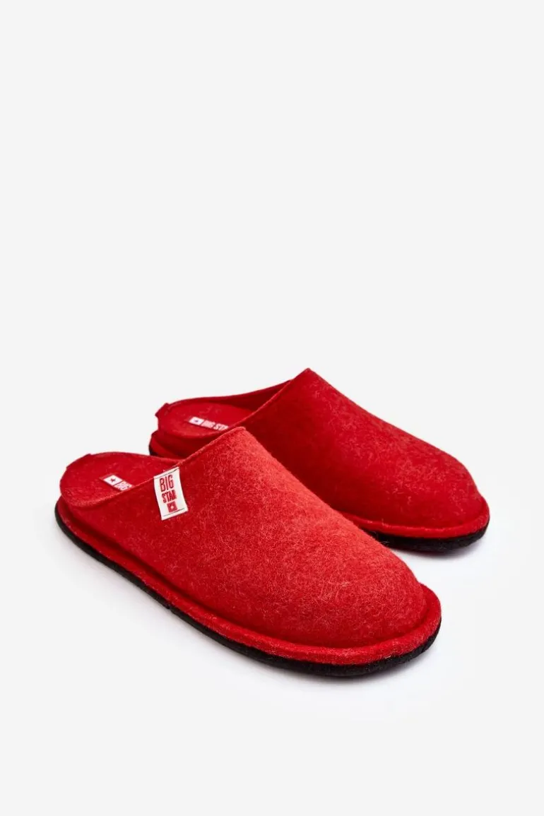Klasyczne Damskie Papcie Big Star KK276012 Czerwone