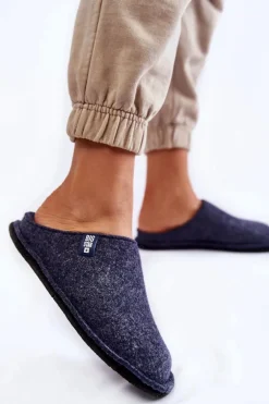 Klasyczne Damskie Papcie Big Star KK276013 Granatowe