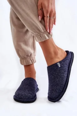 Klasyczne Damskie Papcie Big Star KK276013 Granatowe