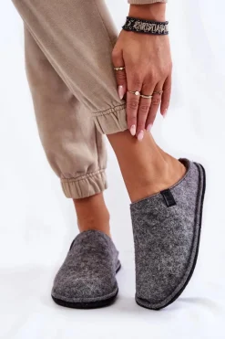 Klasyczne Damskie Papcie Big Star KK276014 Szare