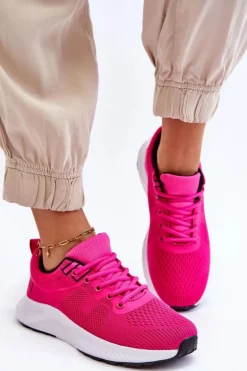 Klasyczne Damskie Sportowe Buty Sznurowane Fuksja Darla