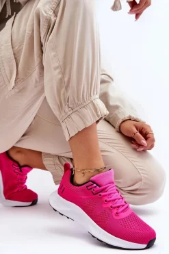 Klasyczne Damskie Sportowe Buty Sznurowane Fuksja Darla