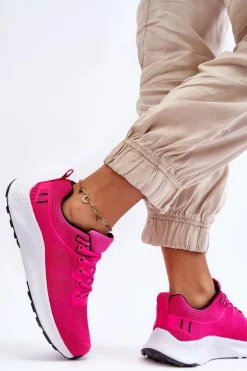 Klasyczne Damskie Sportowe Buty Sznurowane Fuksja Darla
