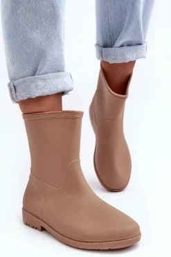 Klasyczne Damskie Wsuwane Kalosze Beżowe Solihia