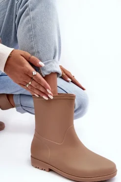 Klasyczne Damskie Wsuwane Kalosze Beżowe Solihia