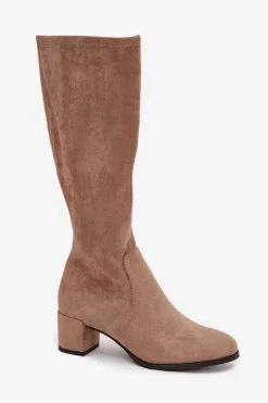 Klasyczne Eko Zamszowe Kozaki Sergio Leone KZ205 Beżowe