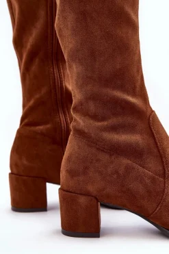 Klasyczne Eko Zamszowe Kozaki Sergio Leone KZ205 Brązowe