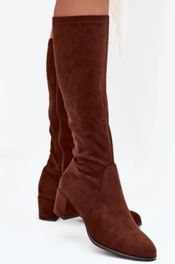 Klasyczne Eko Zamszowe Kozaki Sergio Leone KZ205 Ciemnobrązowe