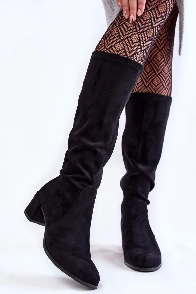 Klasyczne Eko Zamszowe Kozaki Sergio Leone KZ205 Czarne