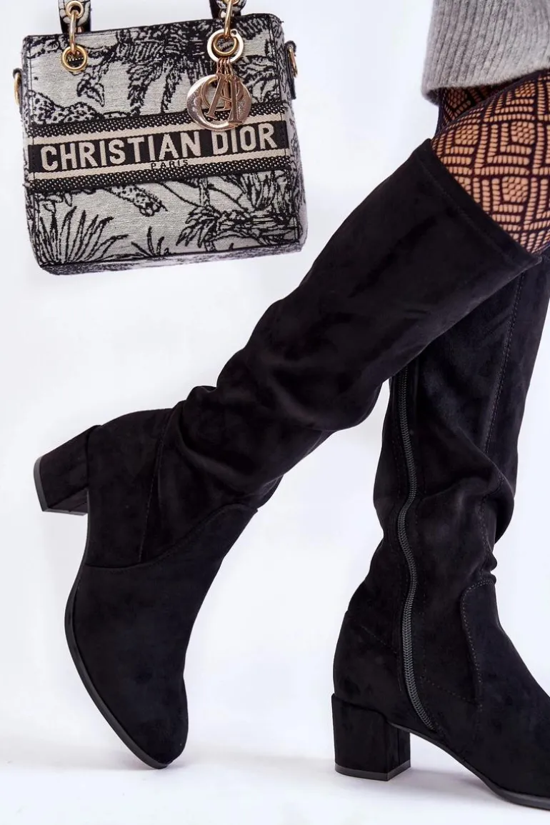 Klasyczne Eko Zamszowe Kozaki Sergio Leone KZ205 Czarne