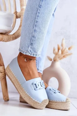 Klasyczne Espadryle Na Platformie Niebieskie Julianne