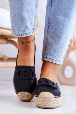 Klasyczne Espadryle Na Platformie Czarne Julianne