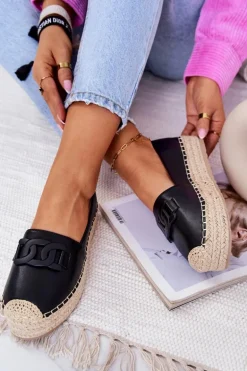 Klasyczne Espadryle Na Platformie Czarne Julianne