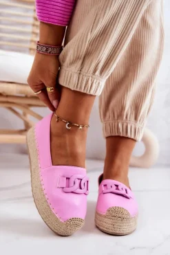 Klasyczne Espadryle Na Platformie Różowe Julianne