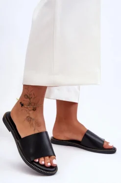 Klasyczne Klapki Damskie Czarne Aphrodite