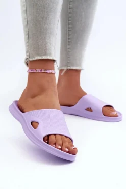 Klasyczne Klapki Damskie Fioletowe Juniria