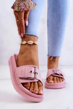 Klasyczne Klapki Damskie Big Star JJ274A308 Różowe