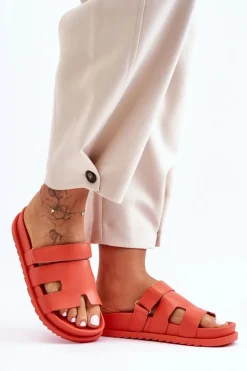 Klasyczne Klapki Damskie Pomarańczowe Molie