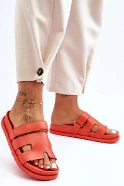 Klasyczne Klapki Damskie Pomarańczowe Molie