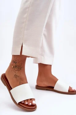 Klasyczne Klapki Damskie Białe Aphrodite