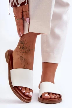 Klasyczne Klapki Damskie Białe Aphrodite