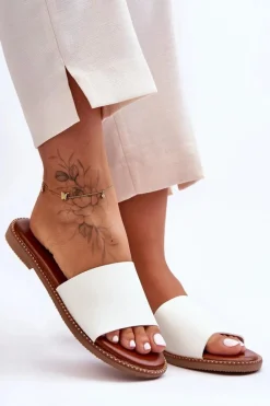 Klasyczne Klapki Damskie Białe Aphrodite