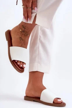 Klasyczne Klapki Damskie Białe Aphrodite