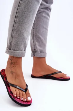 Klasyczne Klapki Japonki 4F 4FSS23FFLIF060-90S Czarno-Różowe