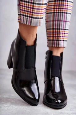 Klasyczne Lakierowane Botki La.Fi 260035B-LA Czarne